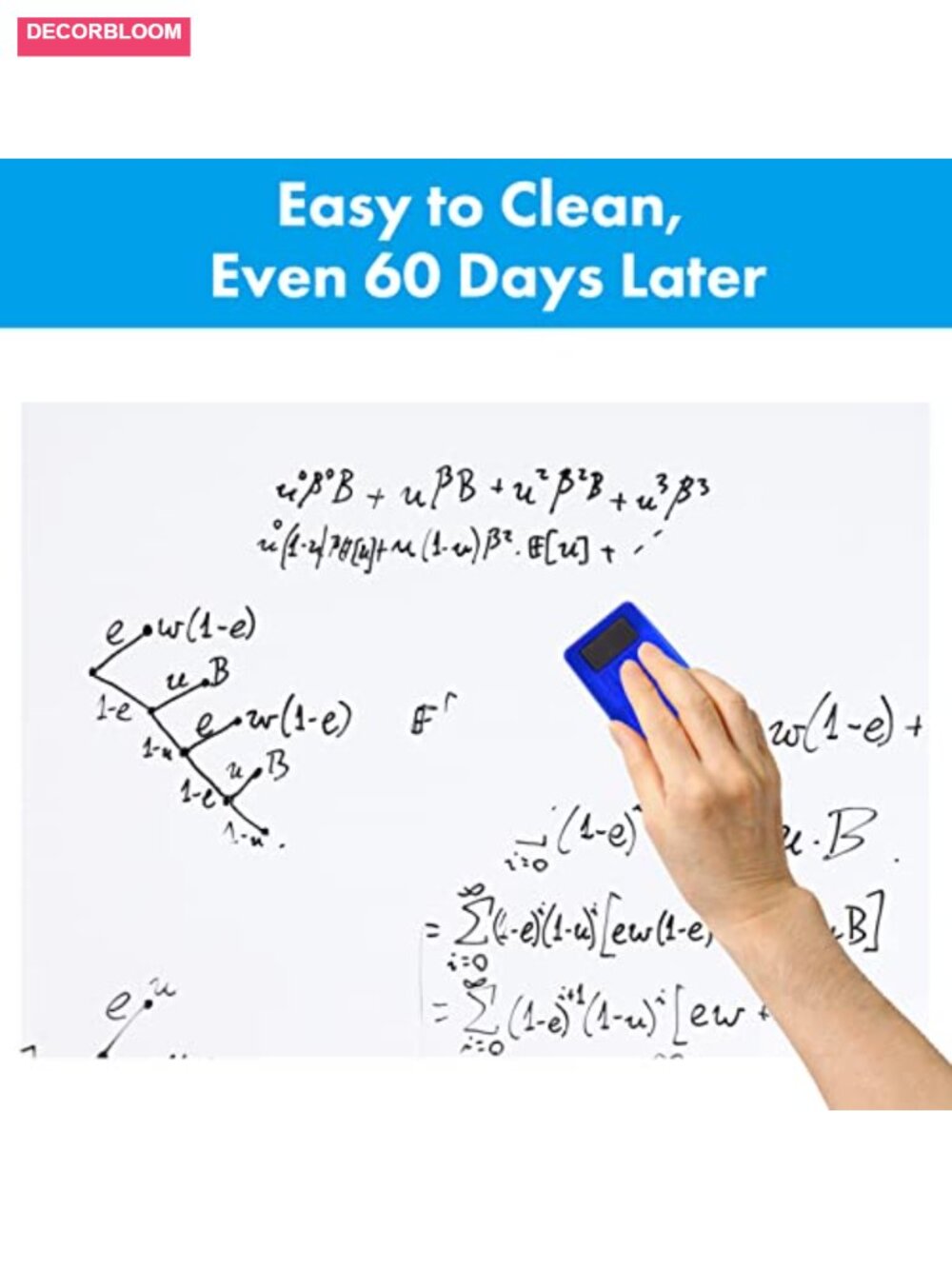 Peel and Stick Dry Erase Board 18x39 Magnetic Whiteboard Sticker with Markers - Picture 5 of 5